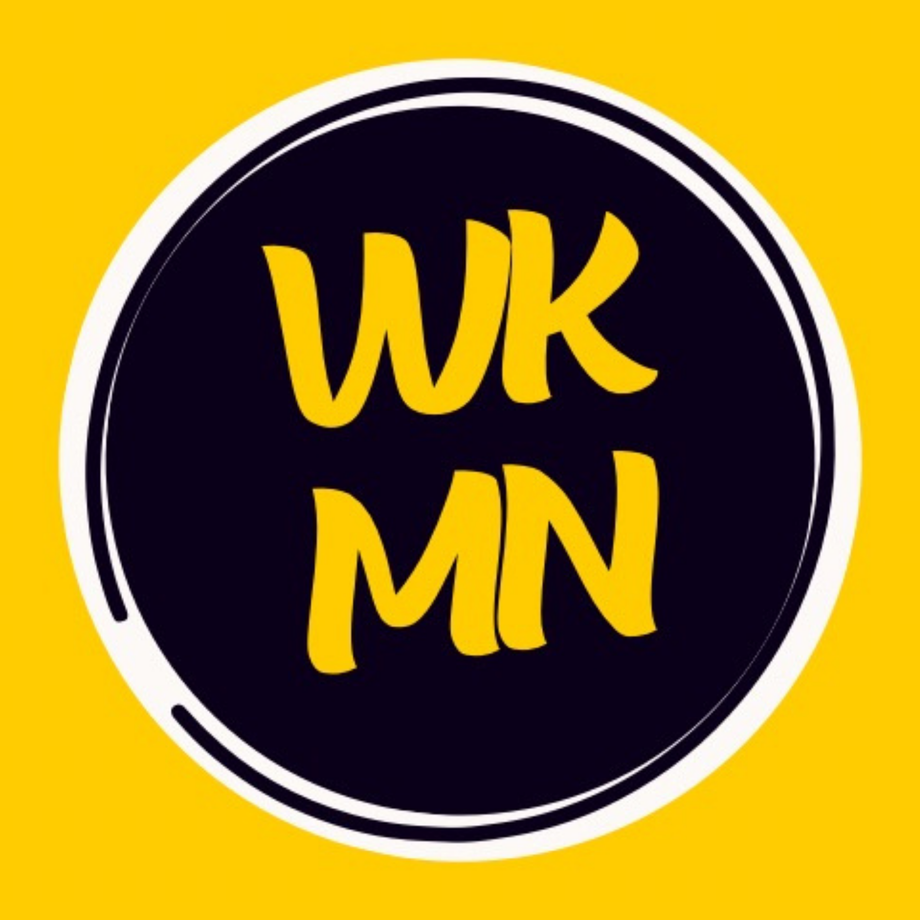 Logo With Black Circle Yellow Text & Yellow Background